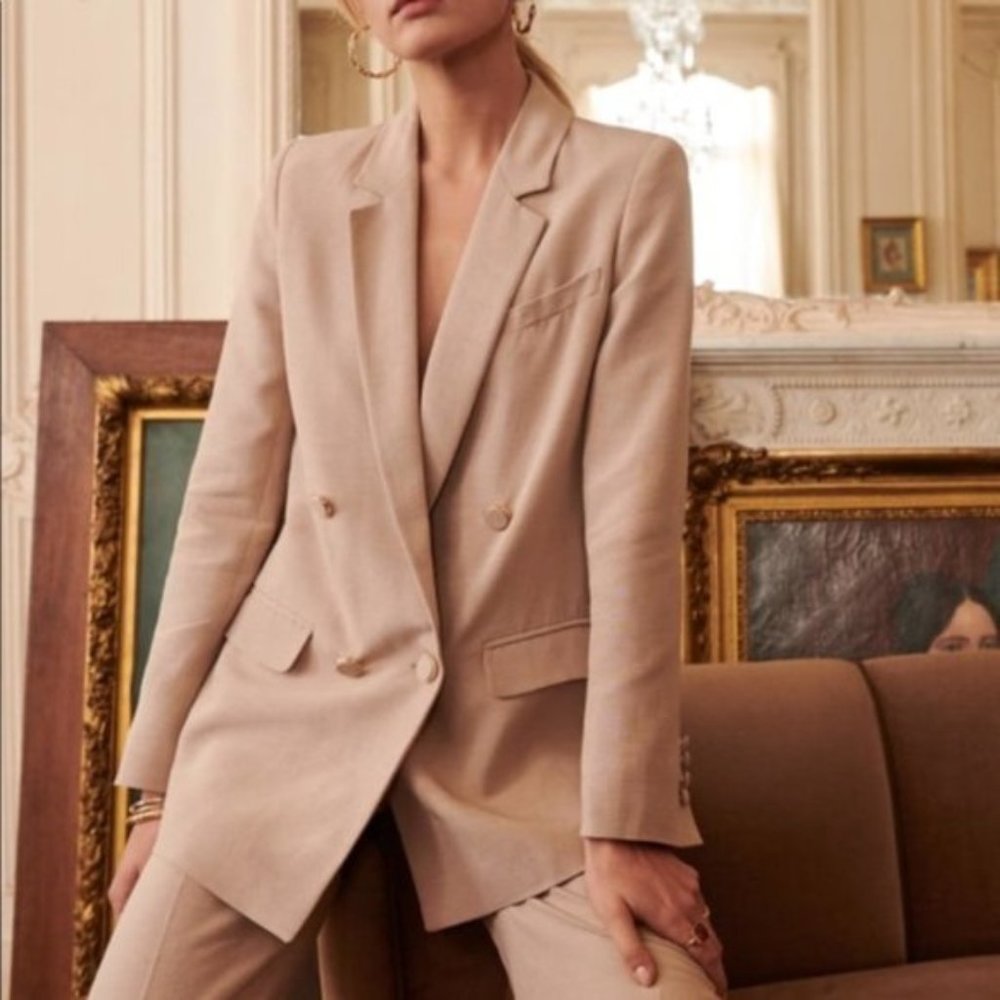Sezane Linen Christie Jacket Blazer Sz38 NWOT
